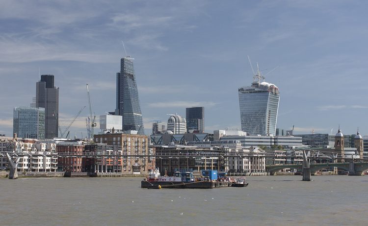 The City of London skyline seen across the Thames